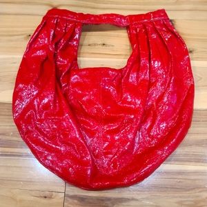 Melie bianco red patten leather purse